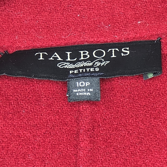 TALBOTS Petites Women's Red Blazer 90% Wool Size 10P - Picture 5 of 10